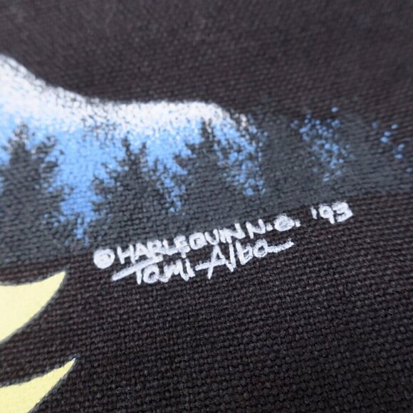 Vintage Harlequin 1993 Tami Alba Alaska Canvas Tote Bag Wolves Husky Dogs - Picture 2 of 3